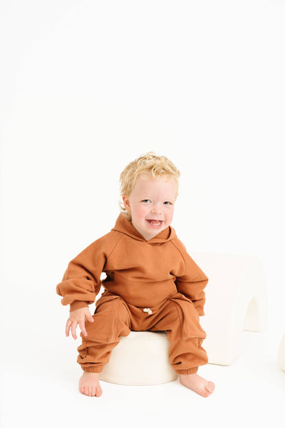 Little One Shop - Espresso Cargo Hoodie Set