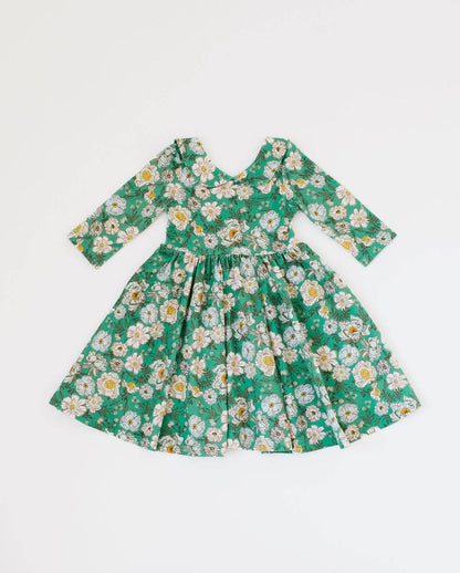 Ollie Jay - Rubina Twirl Dress in Vintage Greens