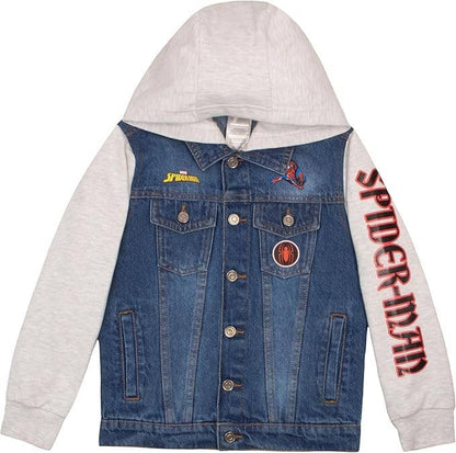 SPIDER-MAN Boys Hooded Denim Jacket