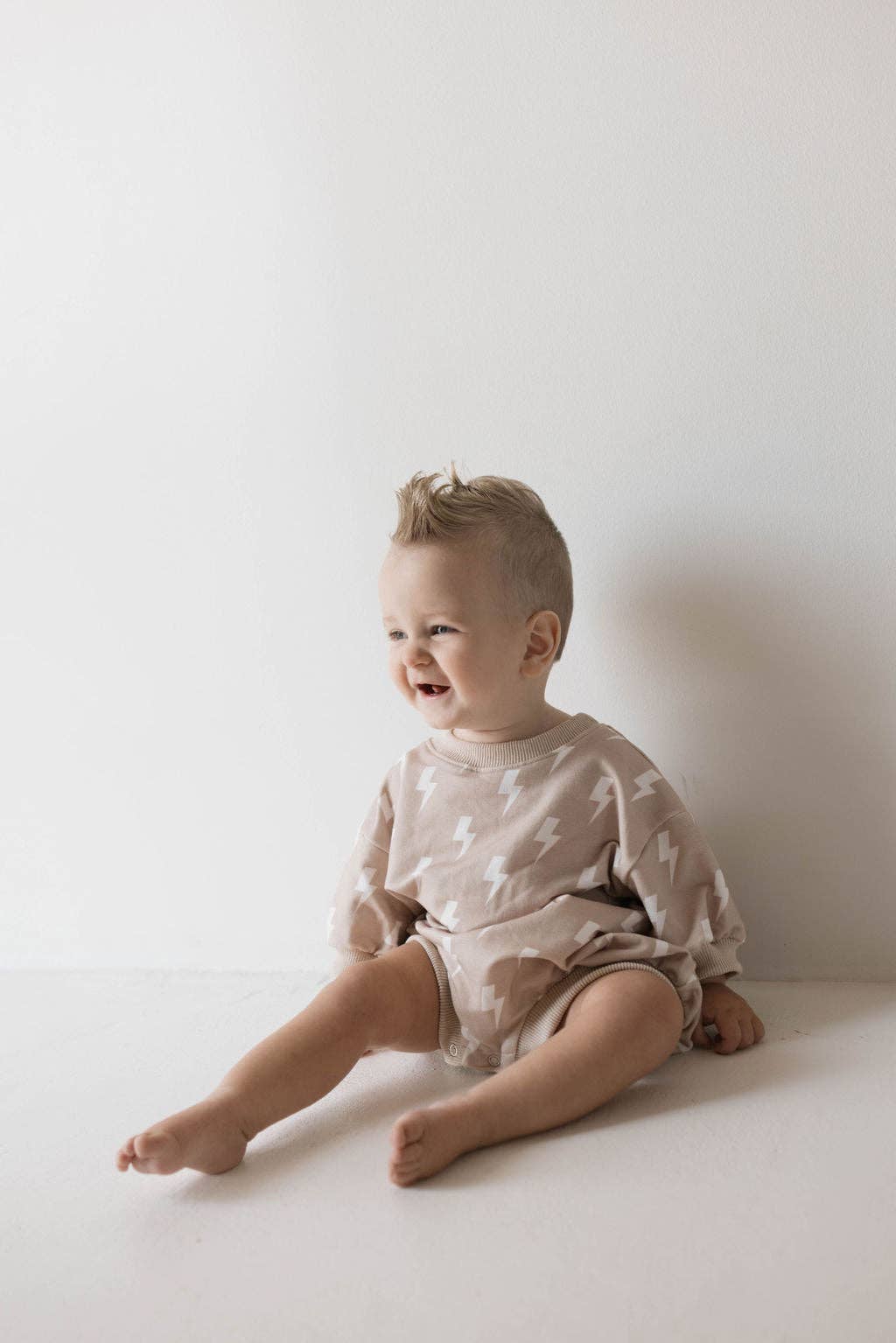 Forever French Baby - Sweatshirt Romper | Cream Lightning