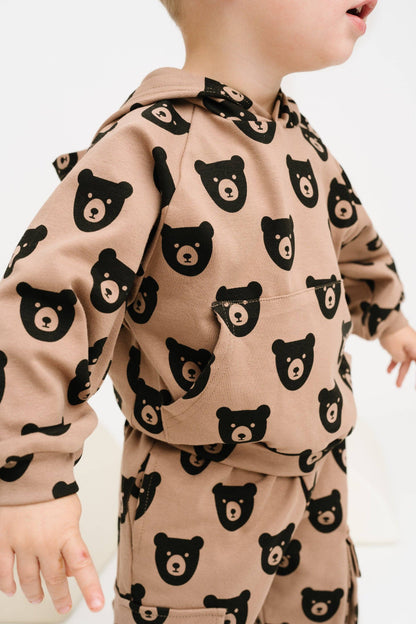 Little One Shop - Brown Bear Cargo Hoodie Set