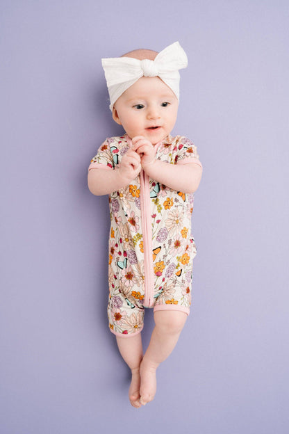 Little One Shop - Wild Petals Bamboo Short Romper