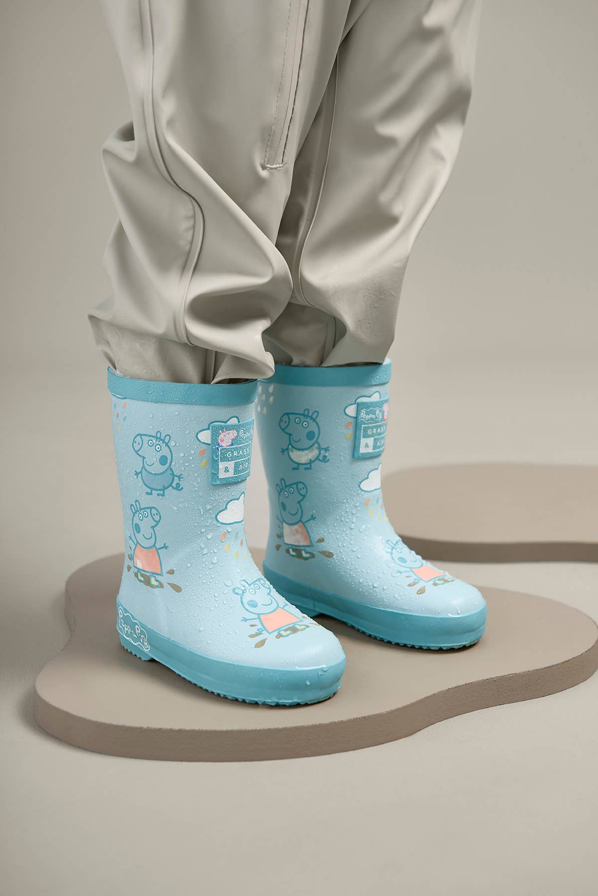 Grass & Air - Peppa Pig George Blue Colour-Changing Kids Wellies