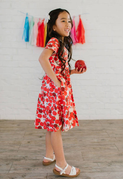 Ollie Jay - Classic Twirl Dress in Apple | Girls BACK TO SCHOOL Dress