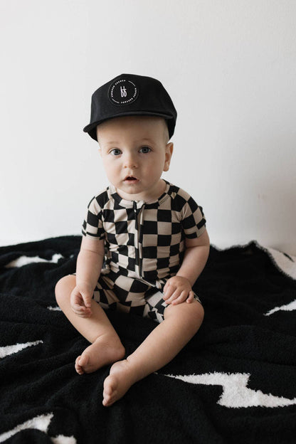 Forever French Baby - Shortie Bamboo Zip | Black Checker