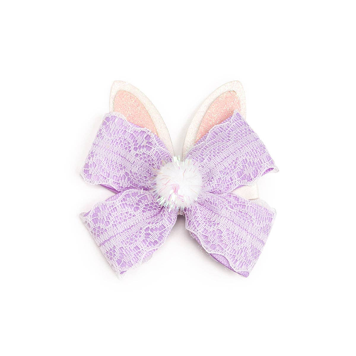 Sweet Wink - Lavender Lace Easter Bunny Bow Clip