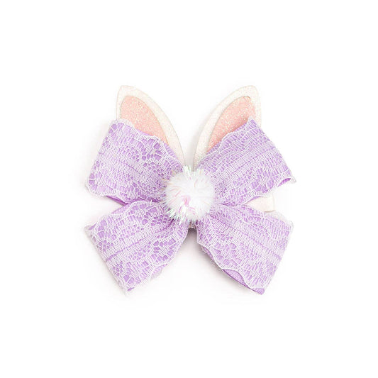 Sweet Wink - Lavender Lace Easter Bunny Bow Clip