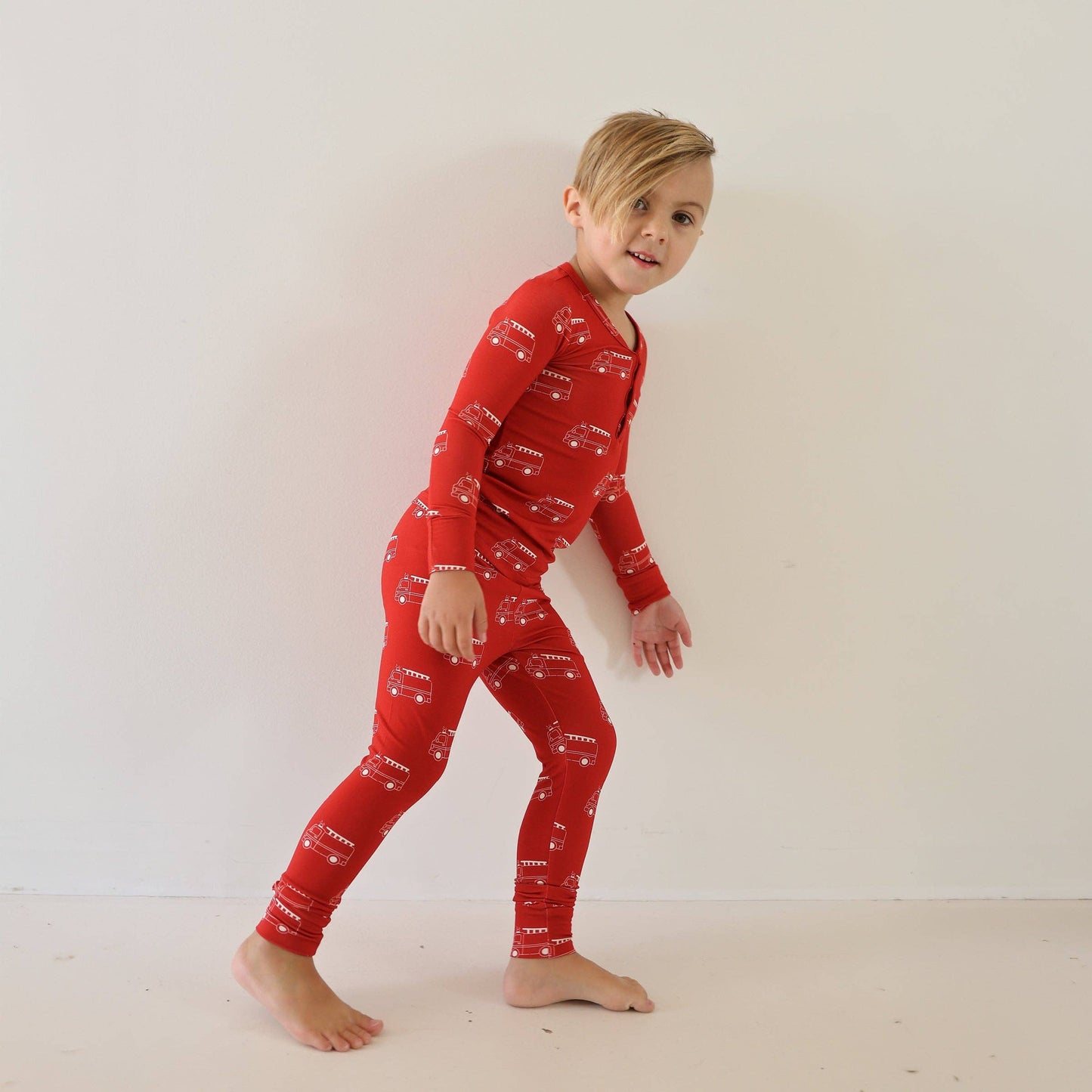 Forever French Baby - Bamboo Two Piece Pajamas | Fire Truck