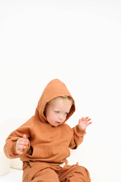 Little One Shop - Espresso Cargo Hoodie Set