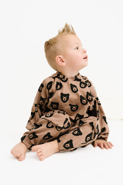 Little One Shop - Brown Bear Cargo Hoodie Set