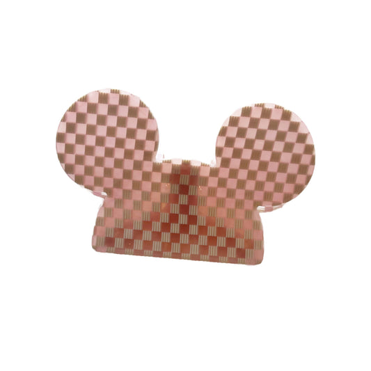 Pink Mini Checkered SMALL Magical Mouse Claw Clip