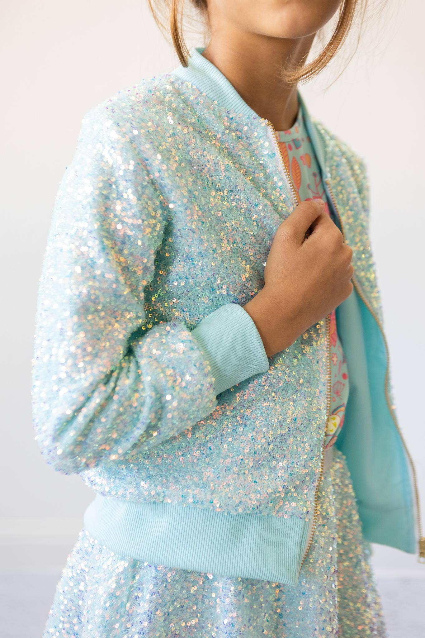 Mila & Rose - Aqua Sequin Jacket