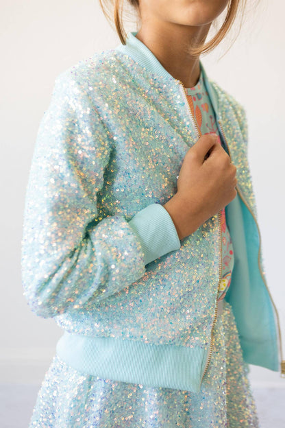 Mila & Rose - Aqua Sequin Jacket