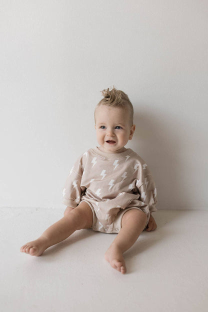 Forever French Baby - Sweatshirt Romper | Cream Lightning