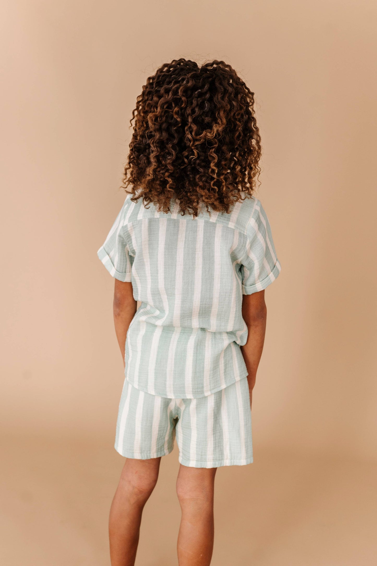 Mint Bay Stripes | BOYS LINEN SET