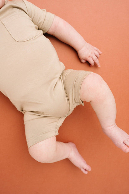 Little One Shop - Sandstone Bamboo Pocket Romper