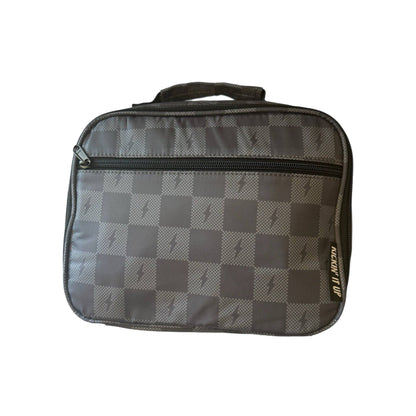 Kickin it up Socks - Gray Check Bolt Lunch Box