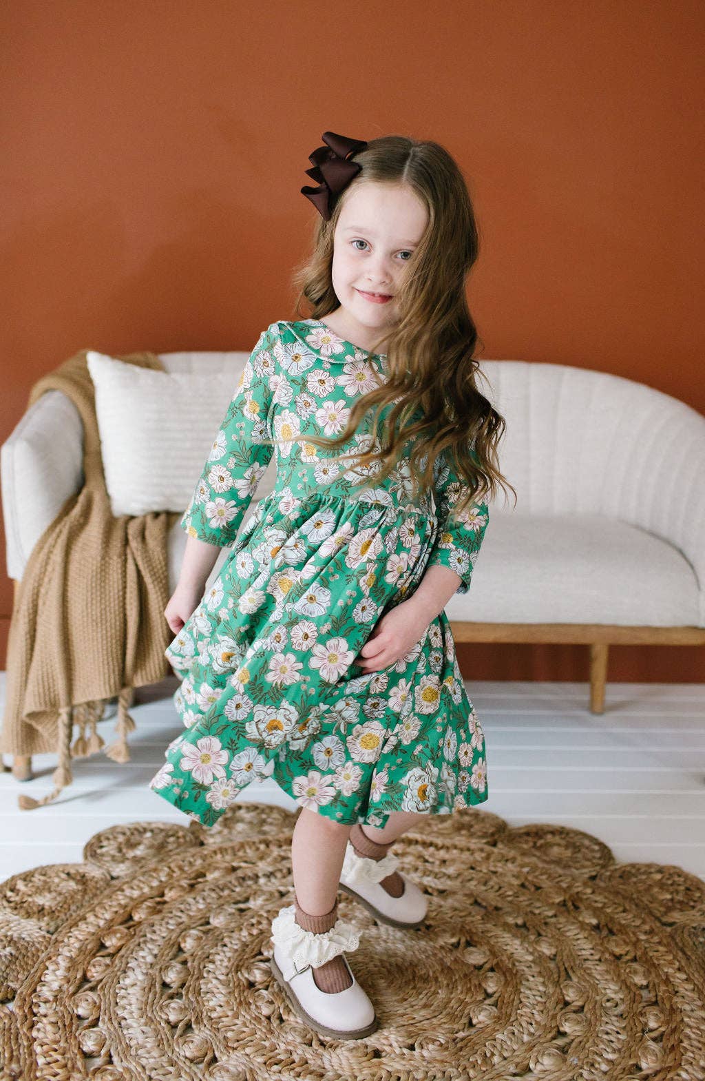 Ollie Jay - Rubina Twirl Dress in Vintage Greens