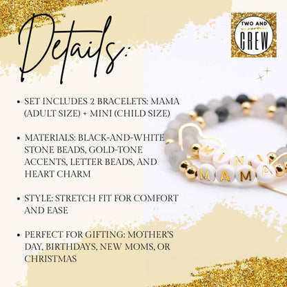 Two and Crew - Faith Based Jewelry & Gifts - Mama Mini Bracelet Set – Matching Mother gift, Mom bracelet