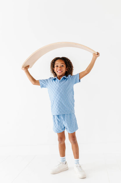 Coastal Blue | BOYS TERRY CHECK SET