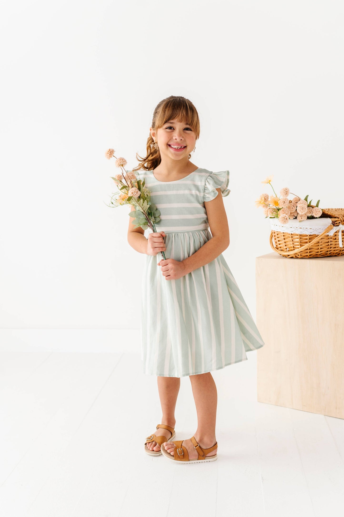 Mint Bay Stripes | TIE-BACK DRESS