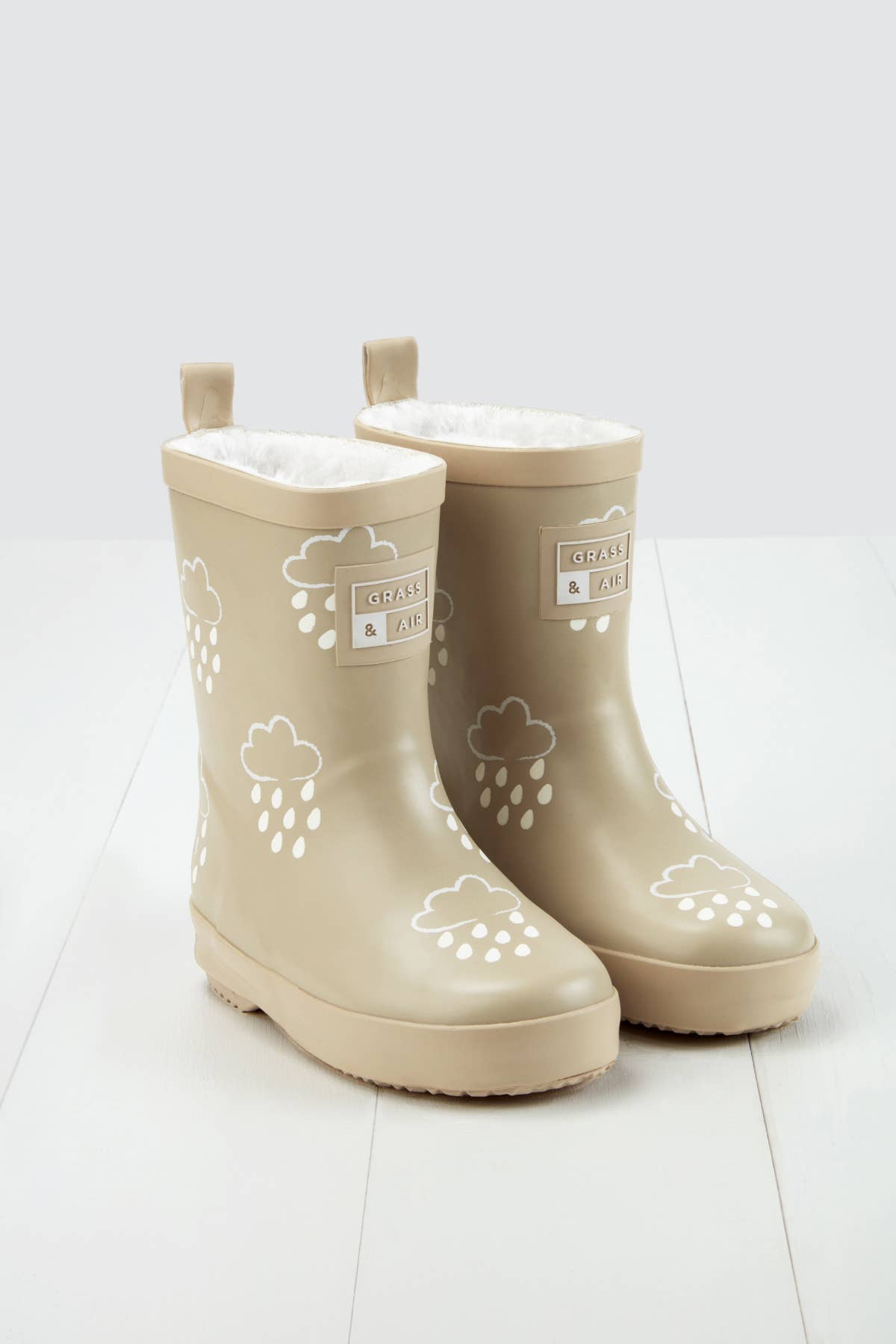 Grass & Air - Stone Colour-Changing Kids Winter Wellies