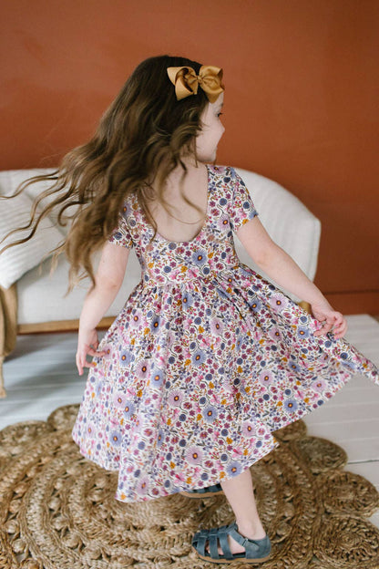 Ollie Jay - Classic Twirl in Plum Fields | Girls Fall Twirl Dress