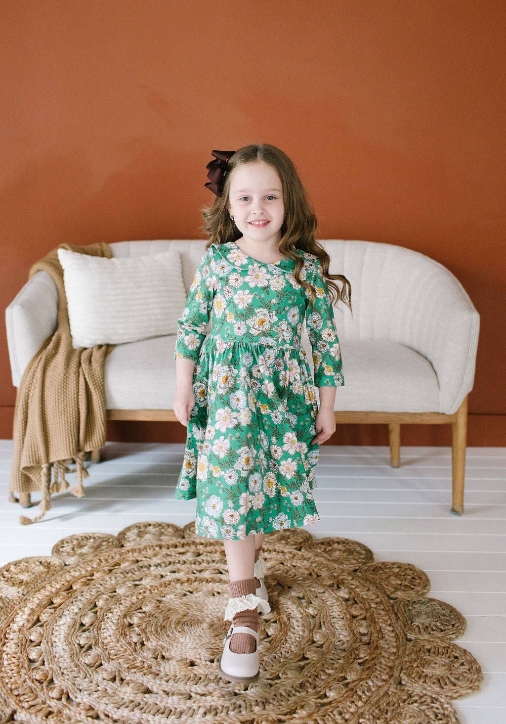 Ollie Jay - Rubina Twirl Dress in Vintage Greens