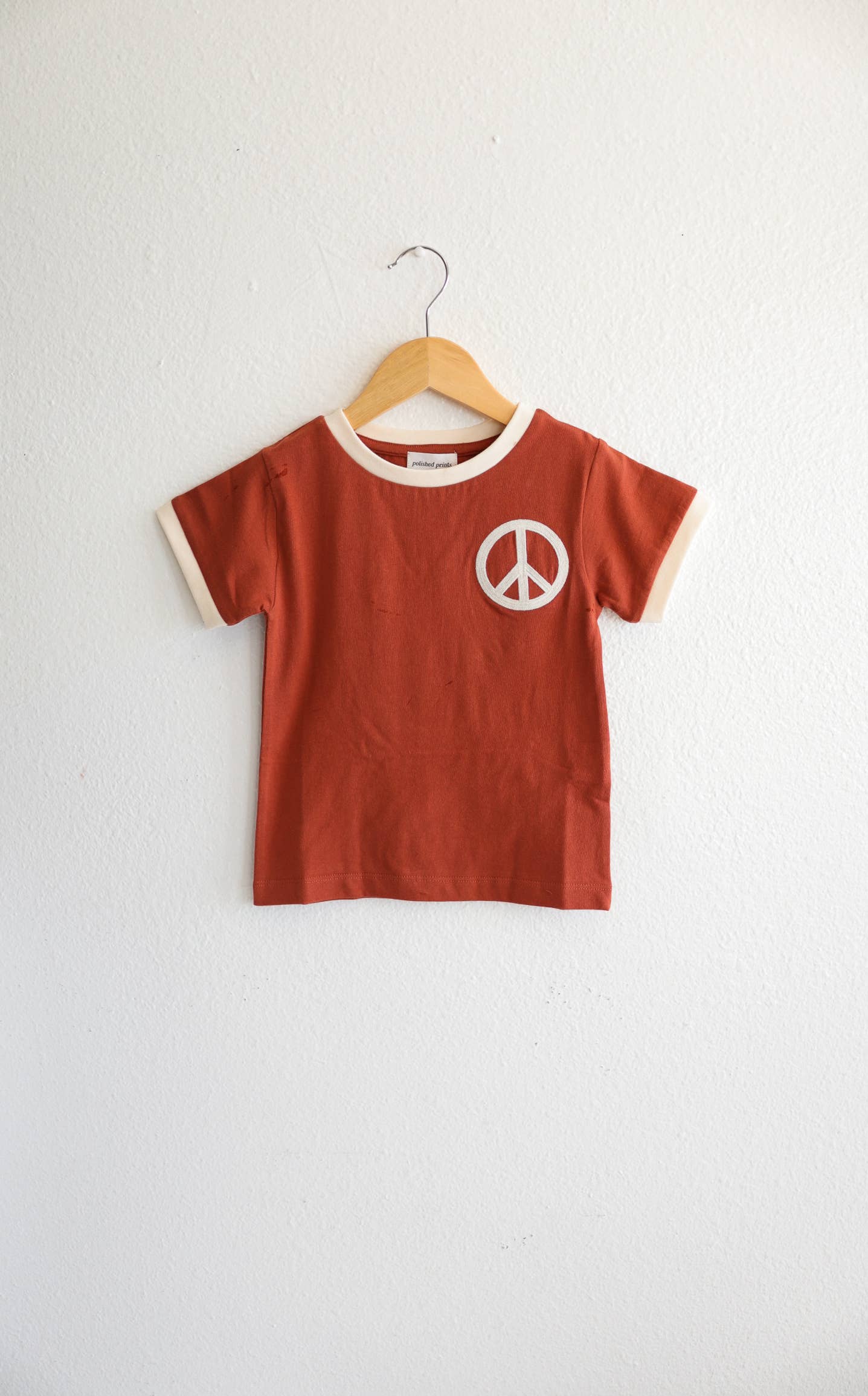 Peace Ringer Tee - Rust