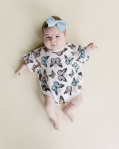 Short Sleeve Bubble Romper | Butterflies