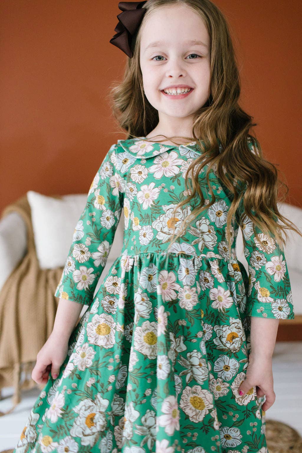 Ollie Jay - Rubina Twirl Dress in Vintage Greens