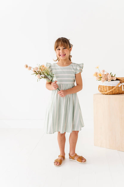 Mint Bay Stripes | TIE-BACK DRESS