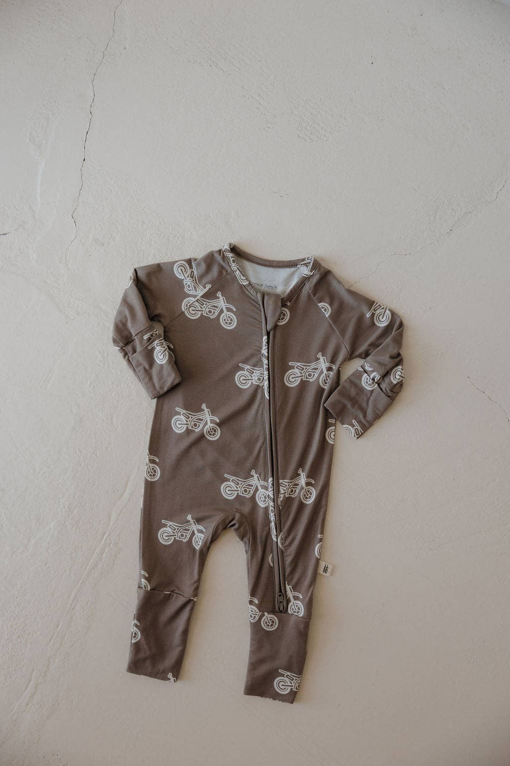 Forever French Baby - Bamboo Zip Pajamas | Dirt Bike