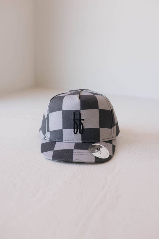 Forever French Baby - Children's Trucker Hat | Black + Grey Checker