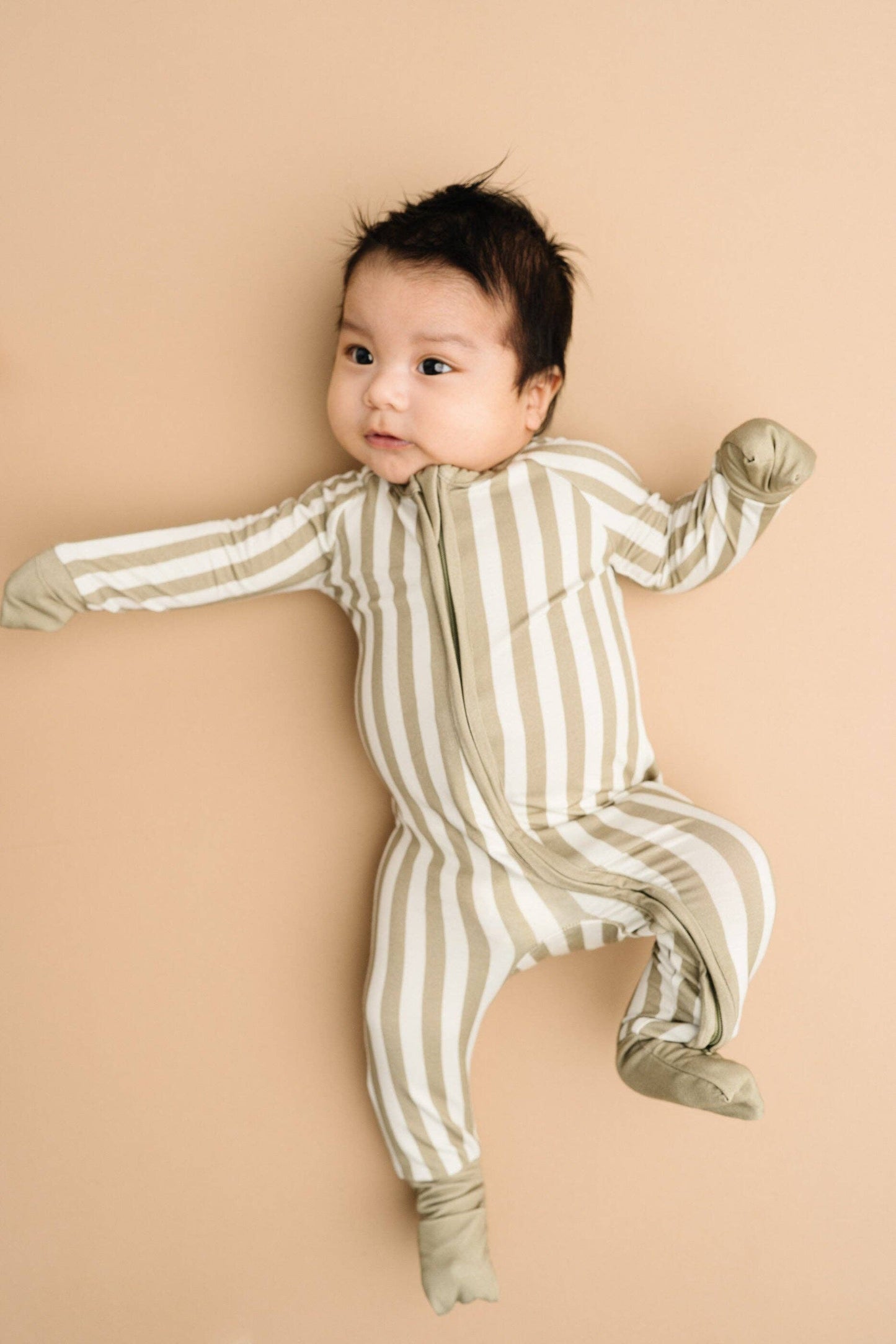 Little One Shop - Olive Stripe Bamboo Sleeper
