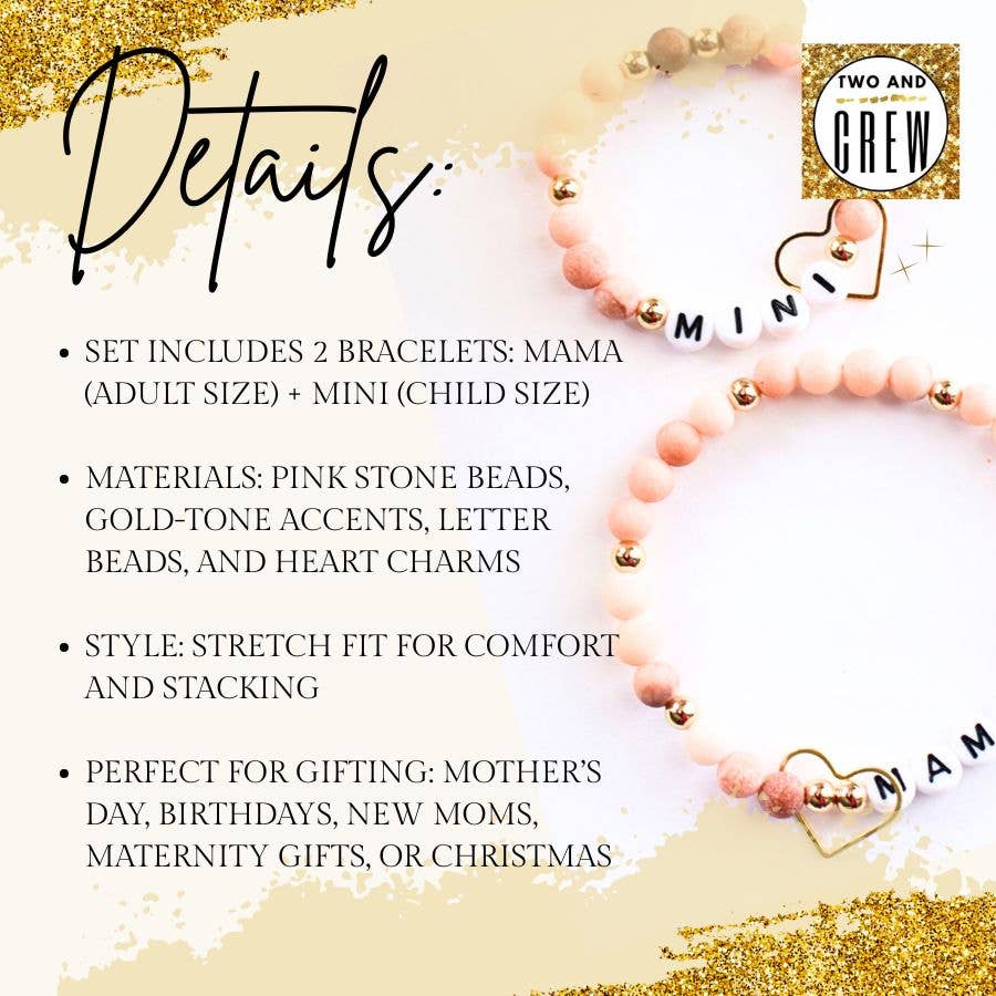 Two and Crew - Faith Based Jewelry & Gifts - Mama Mini Bracelet Set – Motherhood Jewelry, mom gift