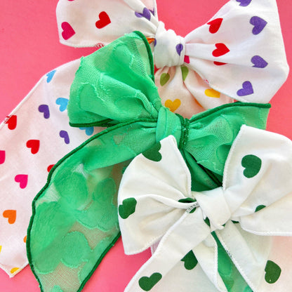 Baby Bling Bows - POINTED BIG BELLE CLIP: clover fields