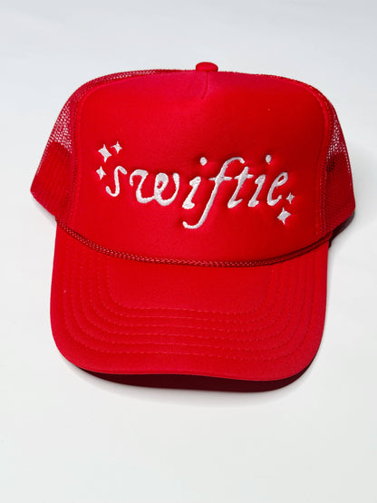 Taylor Era Trucker Hat: Red/pink