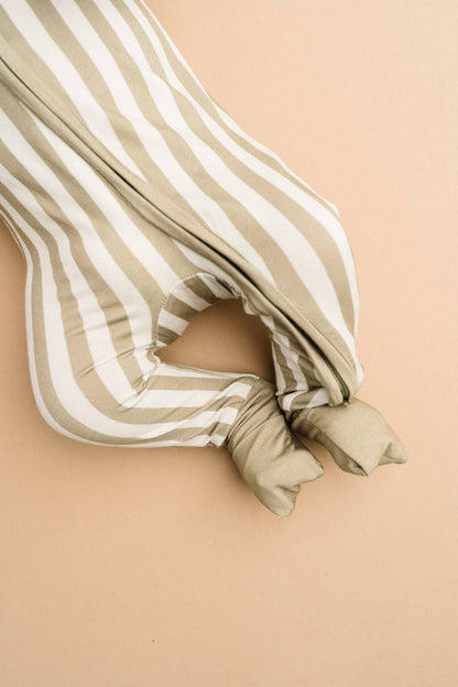 Little One Shop - Olive Stripe Bamboo Sleeper