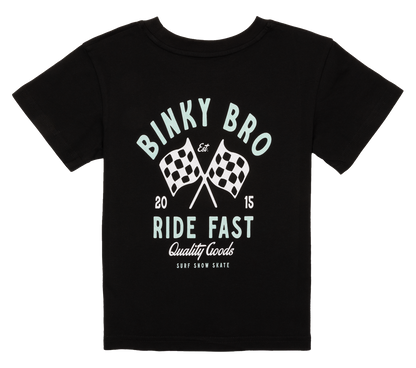 BinkyBro - Racing Checkers T-Shirt: Black