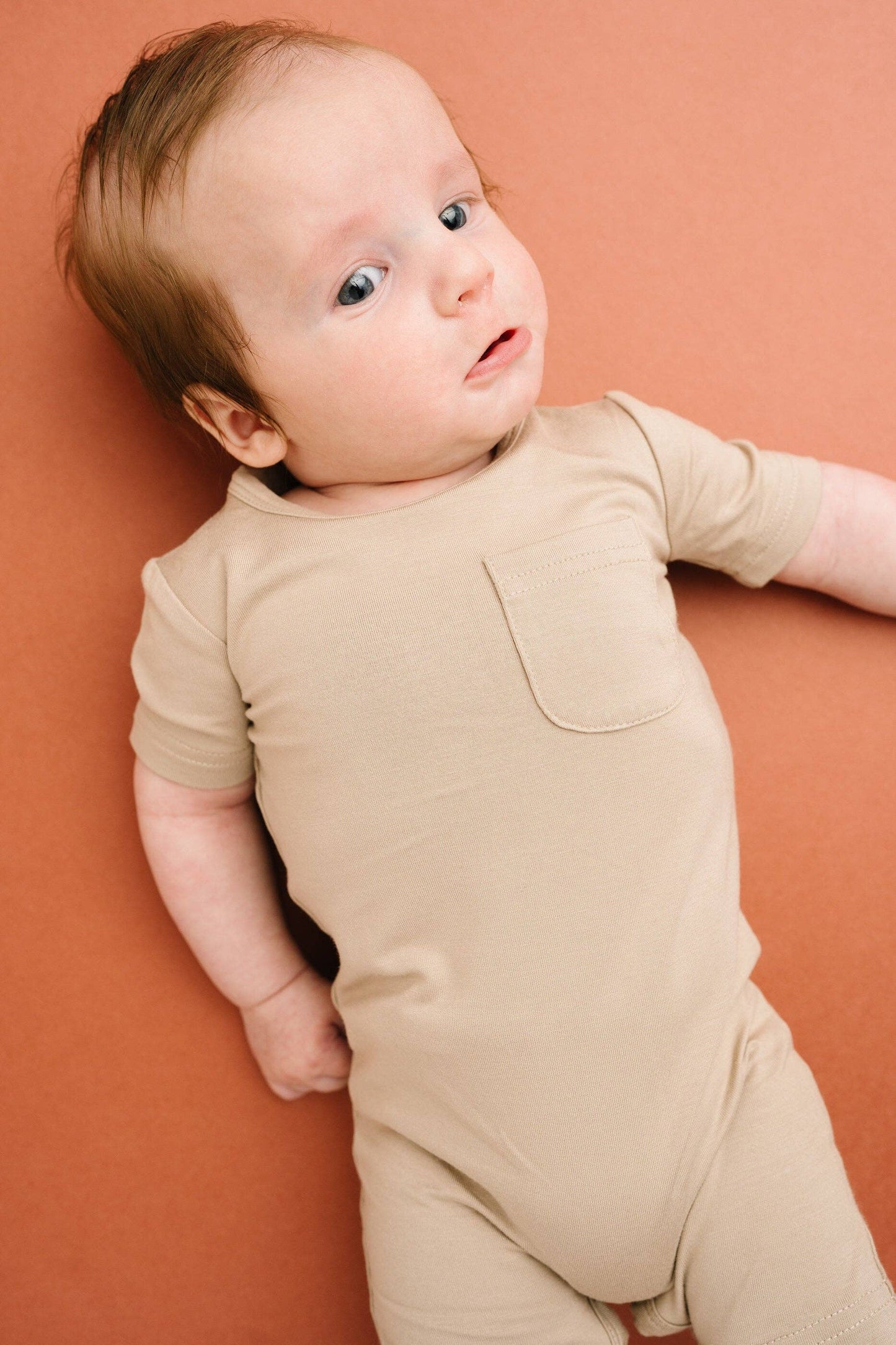 Little One Shop - Sandstone Bamboo Pocket Romper