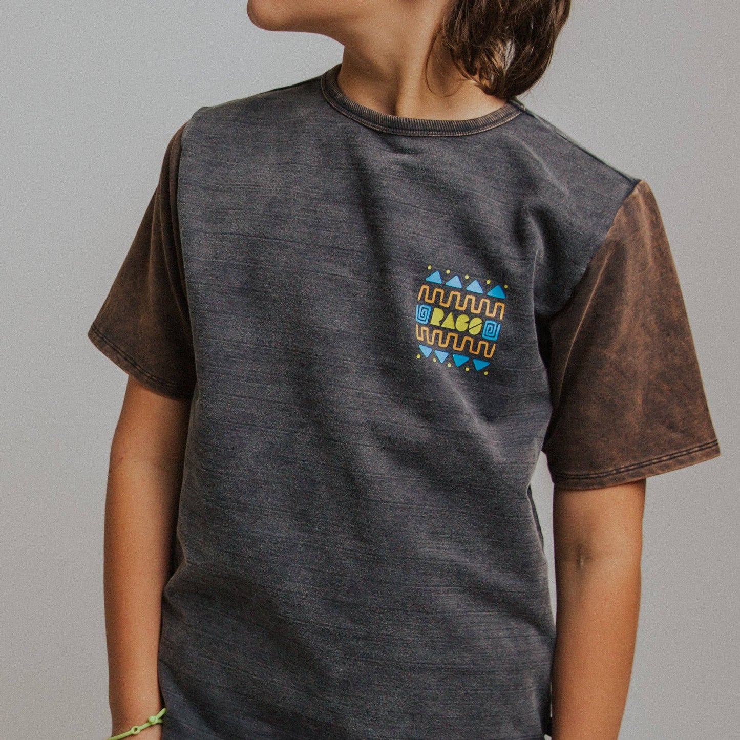 RAGS - Raw Short Sleeve Kids Sweatshirt - 'Faded Denim