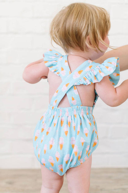 Ollie Jay - Emmy Romper in Ice Cream Dreams | Baby Bubble