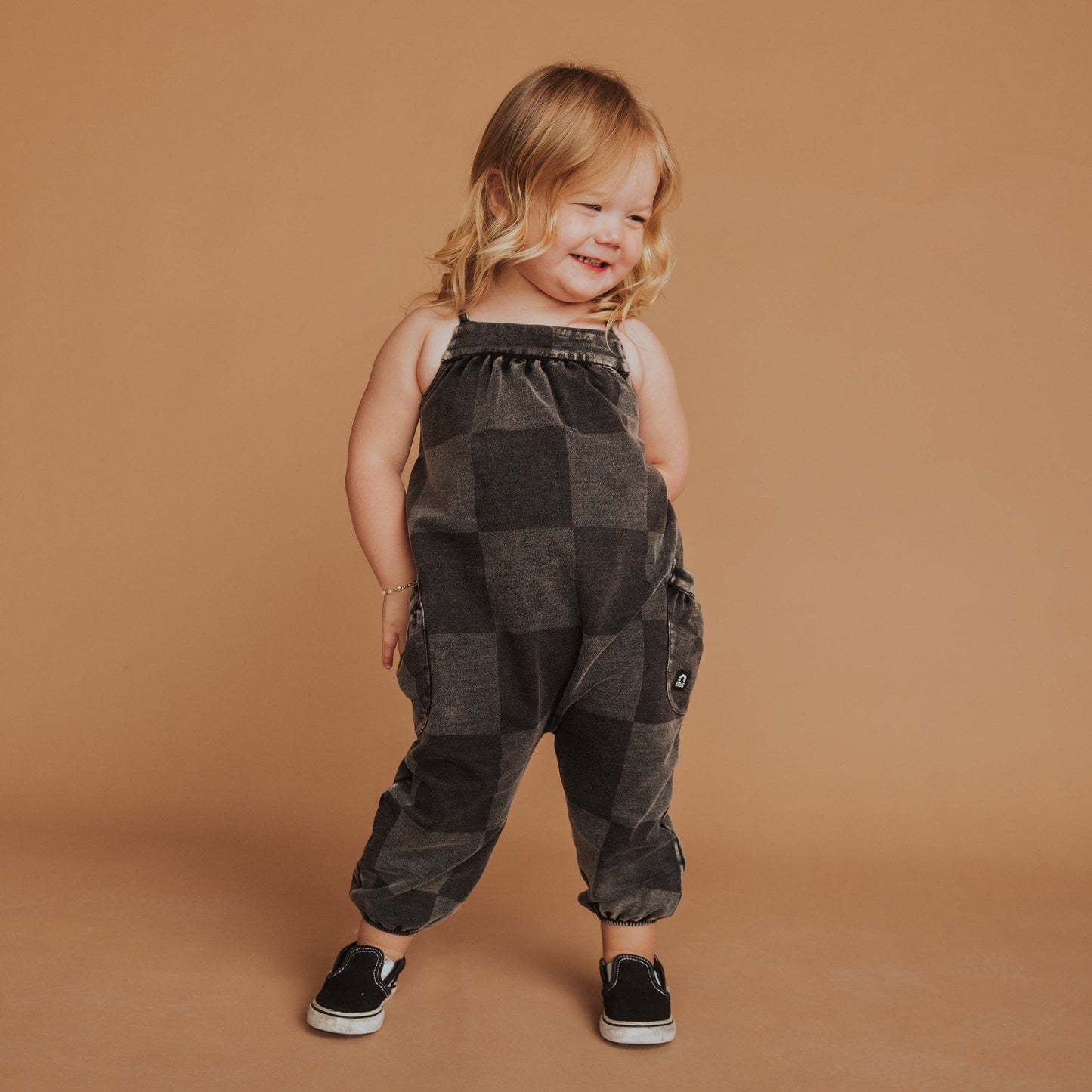 RAGS - Strappy Jumper - Black Denim Check