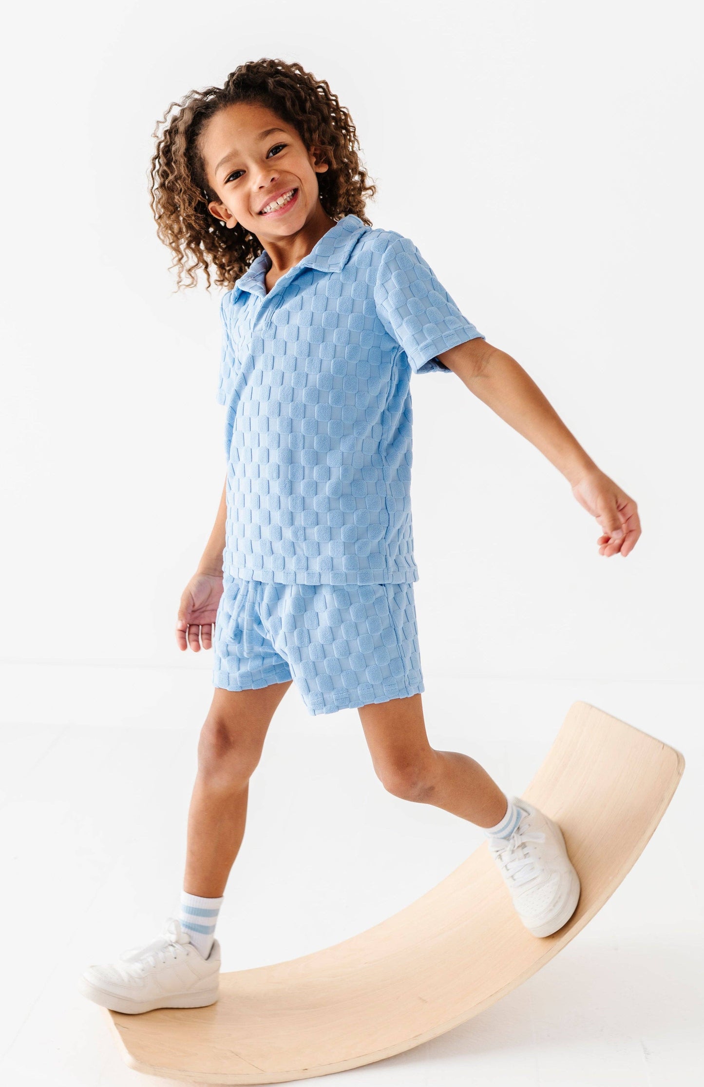Coastal Blue | BOYS TERRY CHECK SET