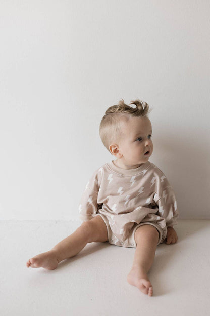 Forever French Baby - Sweatshirt Romper | Cream Lightning