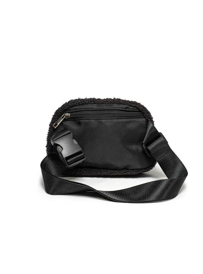 Adjustable Belt Bag - Black & White Checkered - Black