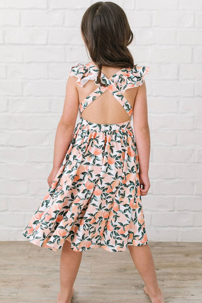 Rosita Dress in Peachy Paradise| Pocket Twirl Dress