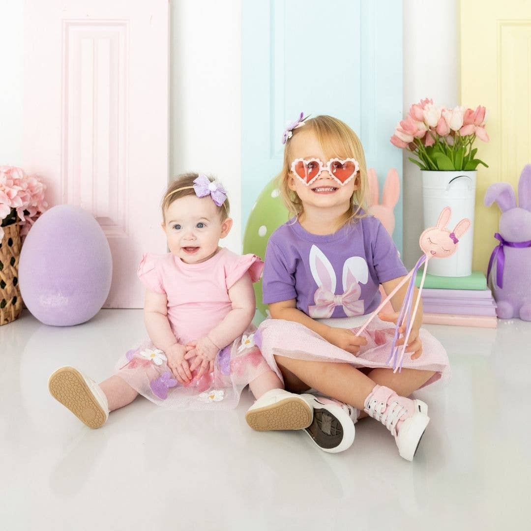 Sweet Wink - Lavender Lace Easter Bunny Bow Clip