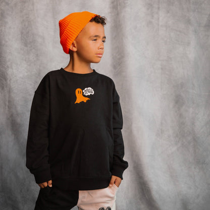 RAGS - Drop Shoulder Kids Sweatshirt - 'Stay Spooky' - Asphalt